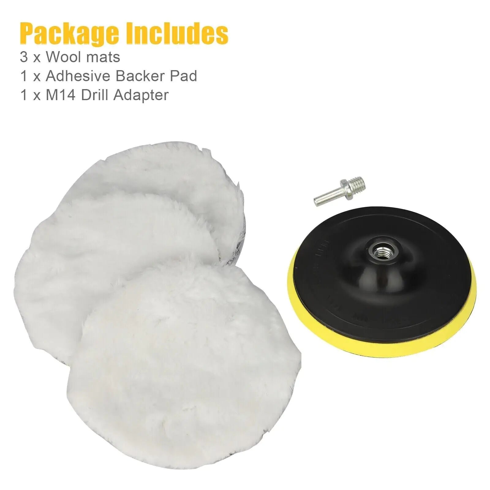 5PCS 6" Buffing Polishing Pad Wool Wheel Mop Kit For Car Polisher Drill Adapter by Anti Spier
