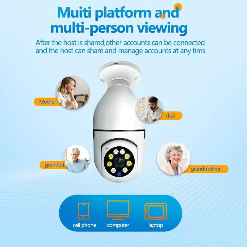 Smart 5G Surveillance Bulb: Full-Color Night Vision by Anti Spier