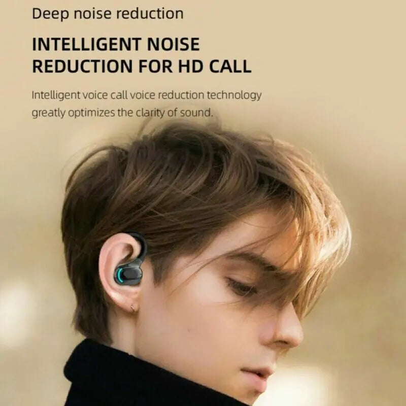 New Bluetooth 5.1 Headset Wireless Earbuds Earphones Stereo Headphones Ear Hook by Anti Spier