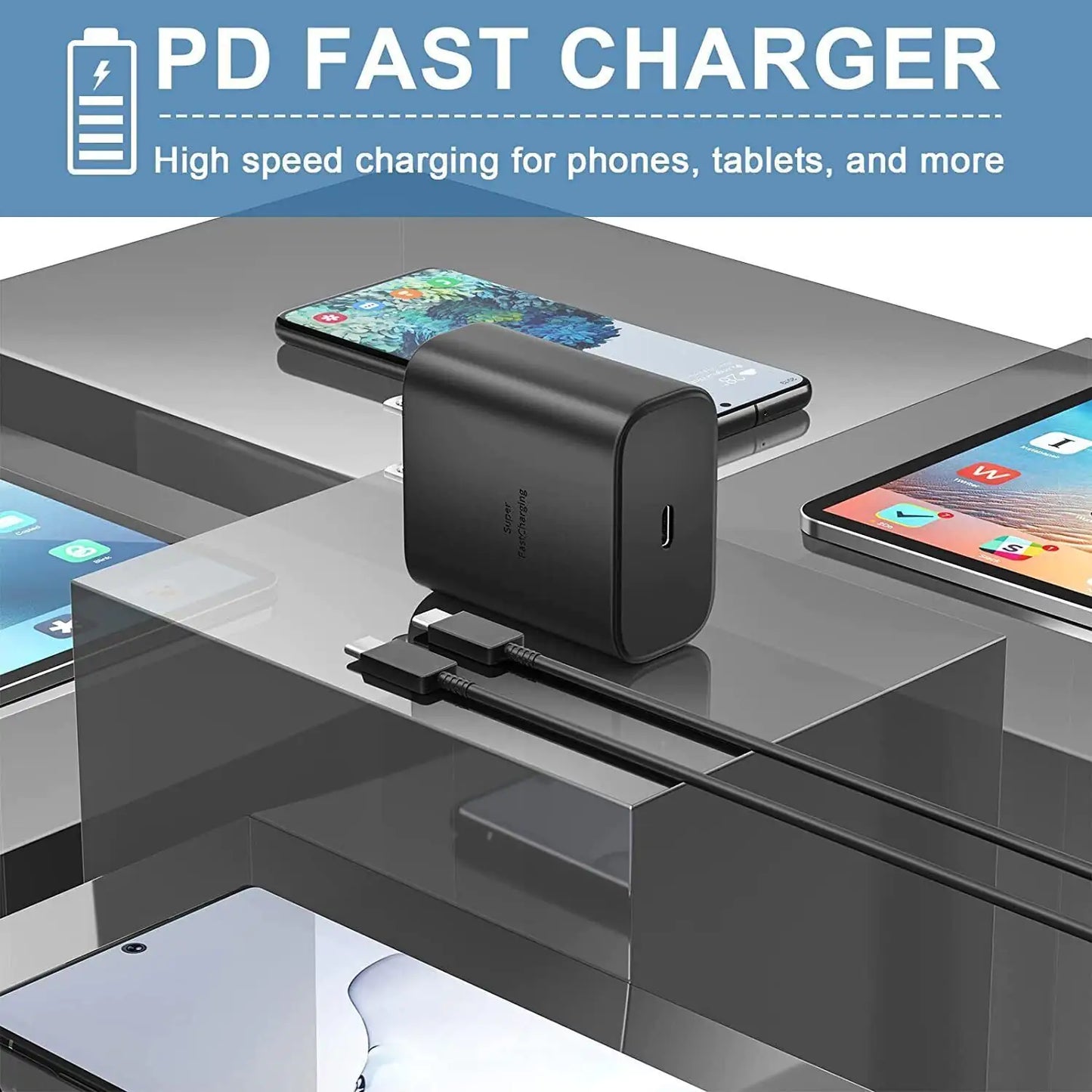 45W USB-C Super Fast Wall Charger + 6FT Cable For Samsung Galaxy S20 S21 S22 S23 by Anti Spier