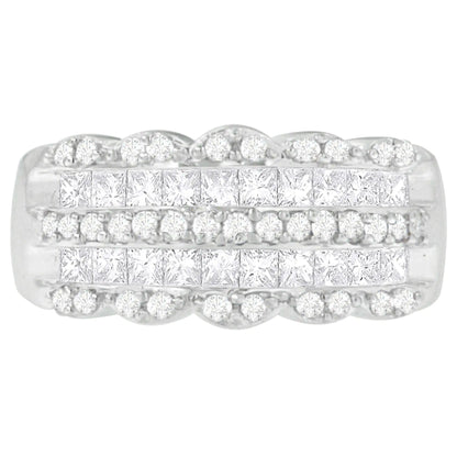 14K White Gold 1 1/7ct. TDW Round and Princess-Cut Diamond Ring(H-I, SI2-I1) by Anti Spier