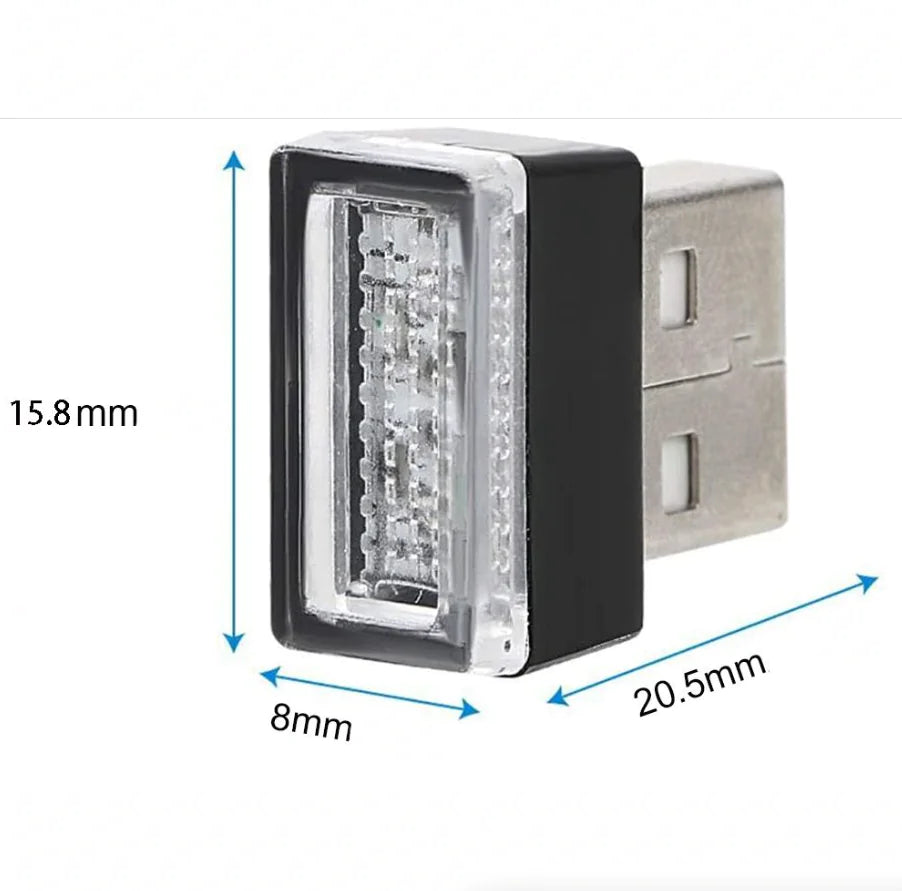 3x Mini Blue LED USB Car Interior Light Neon Atmosphere Ambient Lamp Accessories by Anti Spier