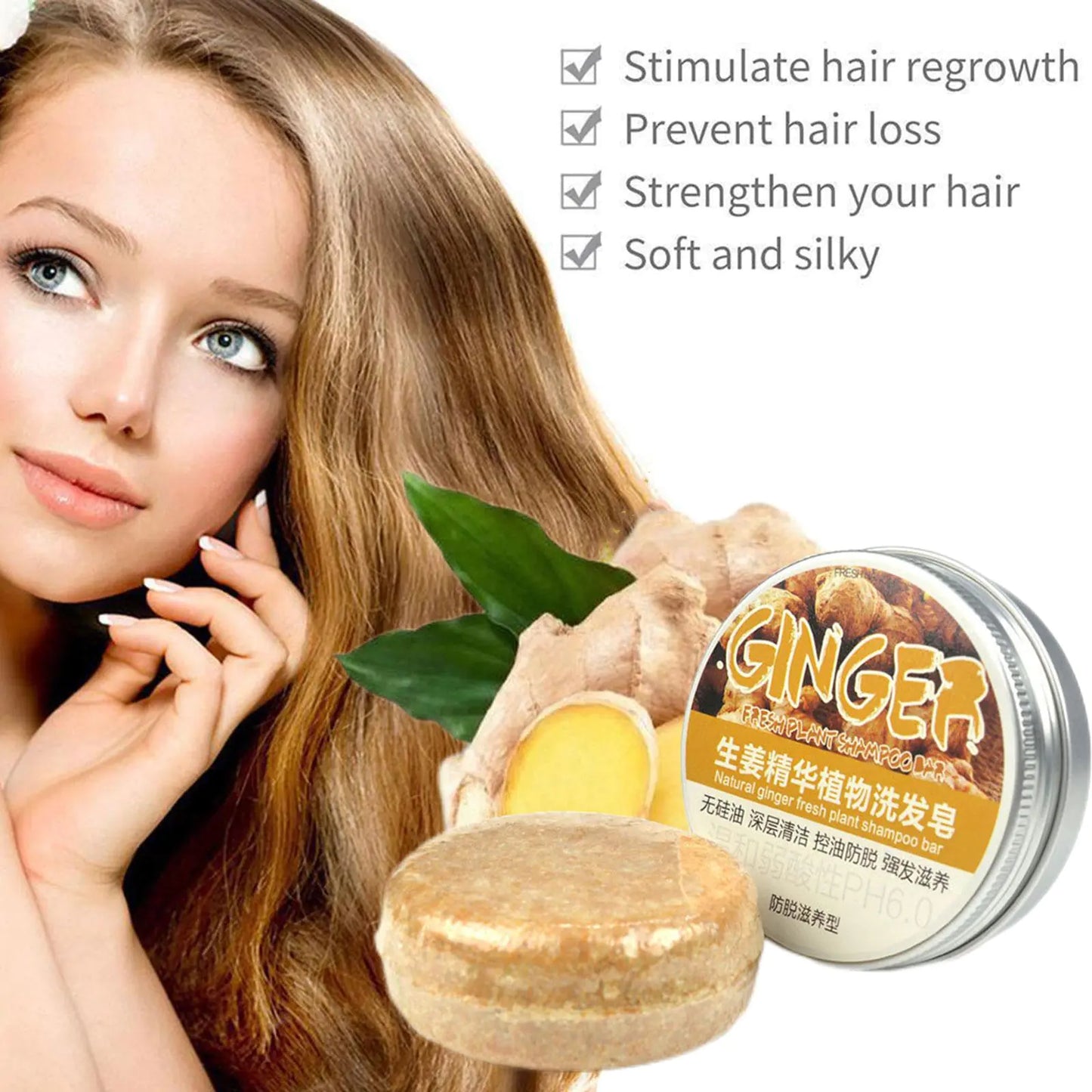 Ginger Polygonum Hair Growth Soap Shampoo by Anti Spier