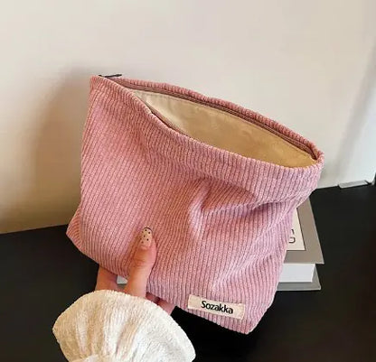 Corduroy Makeup Organizer Clutch by Anti Spier