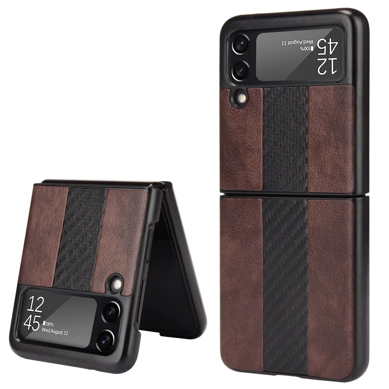 For Samsung Galaxy Z Flip 3 5G Slim Folding Leather Shockproof Phone Case Cover by Anti Spier