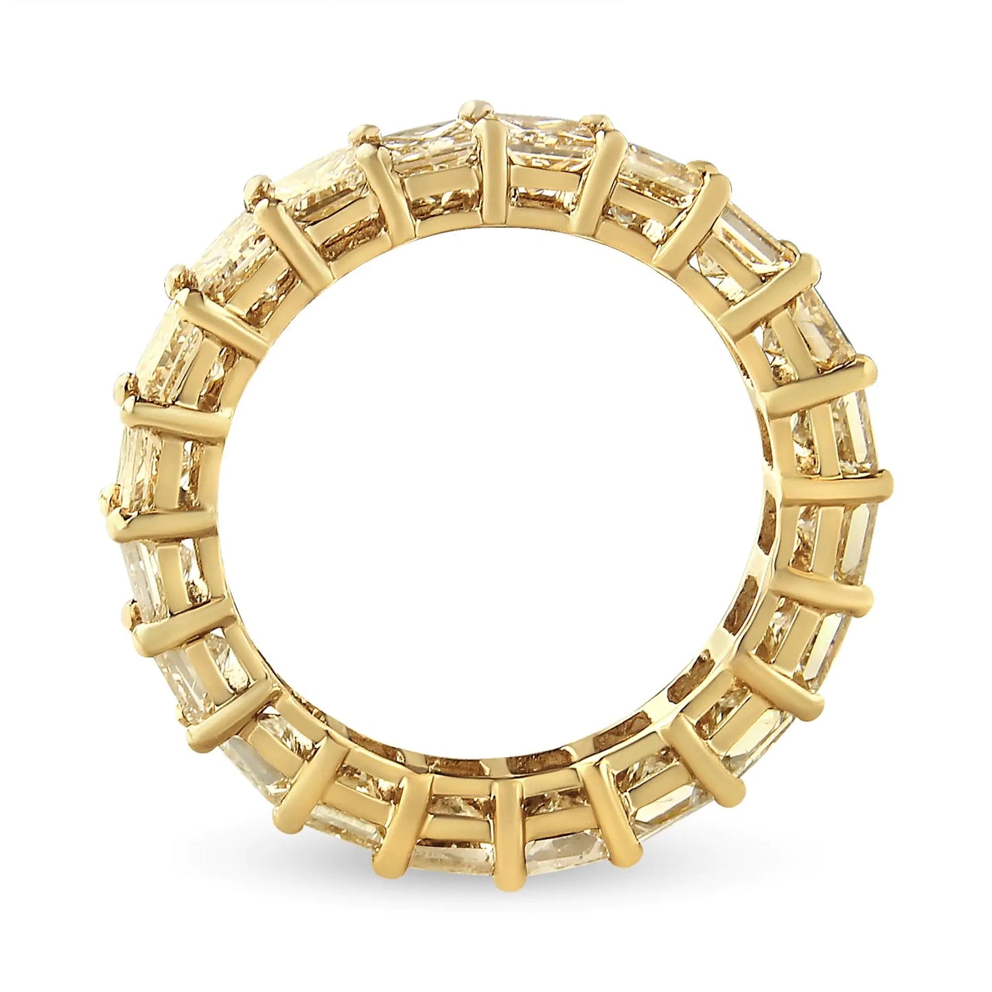 14K Yellow Gold 4.00 Cttw Shared Prong Set Princess Cut Diamond Eternity Band Ring (J-K Color, VS1-VS2 Clarity) by Anti Spier