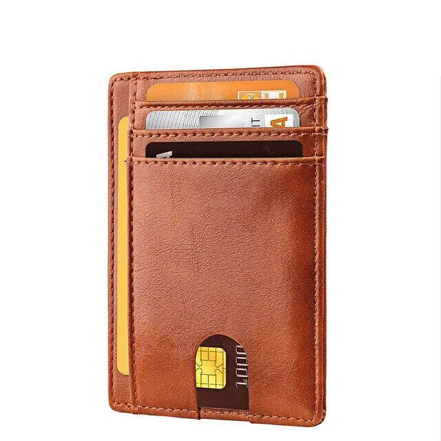 Leather Slim Wallet Credit Card Holder RFID Blocking Pocket ID Money USA by Anti Spier