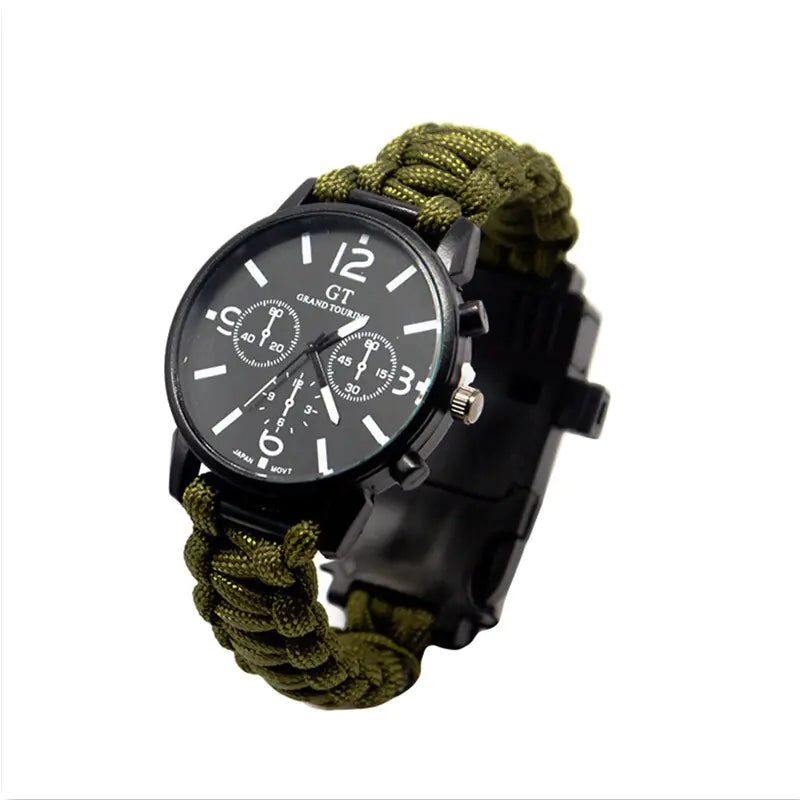 Outdoor Multi function Camping Survival Watch Bracelet Tools With LED Light by Anti Spier