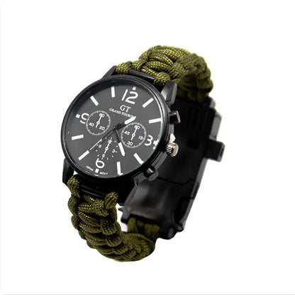 Outdoor Multi function Camping Survival Watch Bracelet Tools With LED Light by Anti Spier