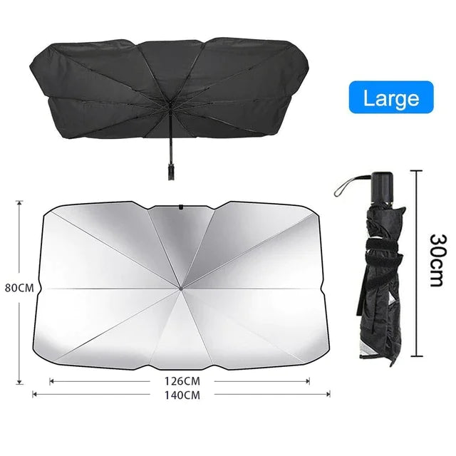 57" Car Windshield Sun Shade Foldable Umbrella Front Window Cover Visor Umbrella by Anti Spier