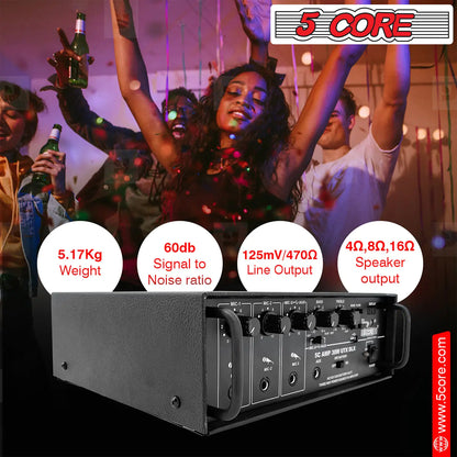 5Core Amplifier Home Audio Stereo Receiver PA Speaker Microphone Surround Sound Amp by Anti Spier