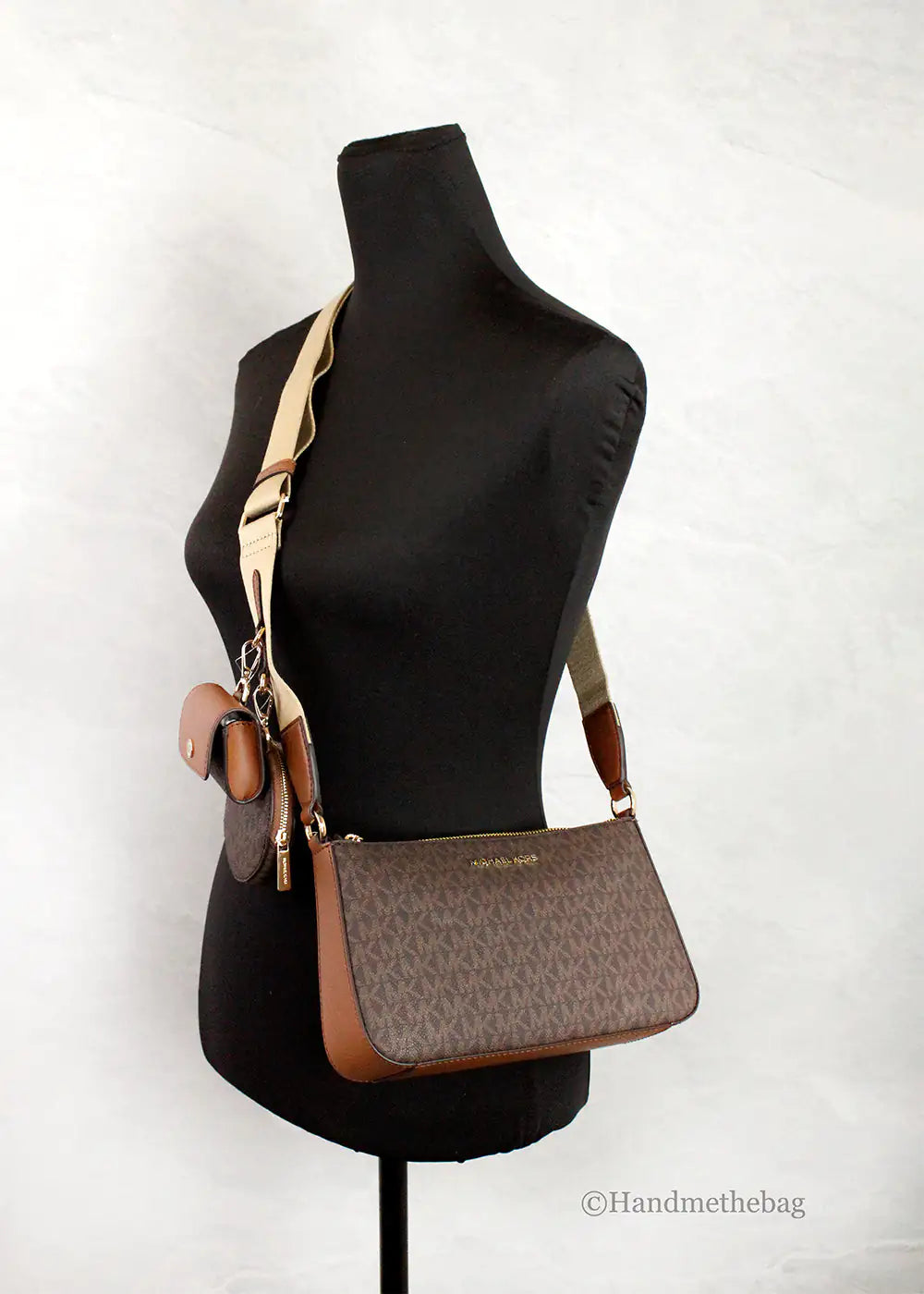 Michael Kors Jet Set Brown PVC Tech Crossbody Bag by Anti Spier