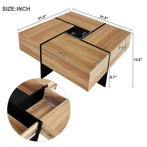 Unique Design Coffee Table With 4 Hidden Storage Compartments by Anti Spier