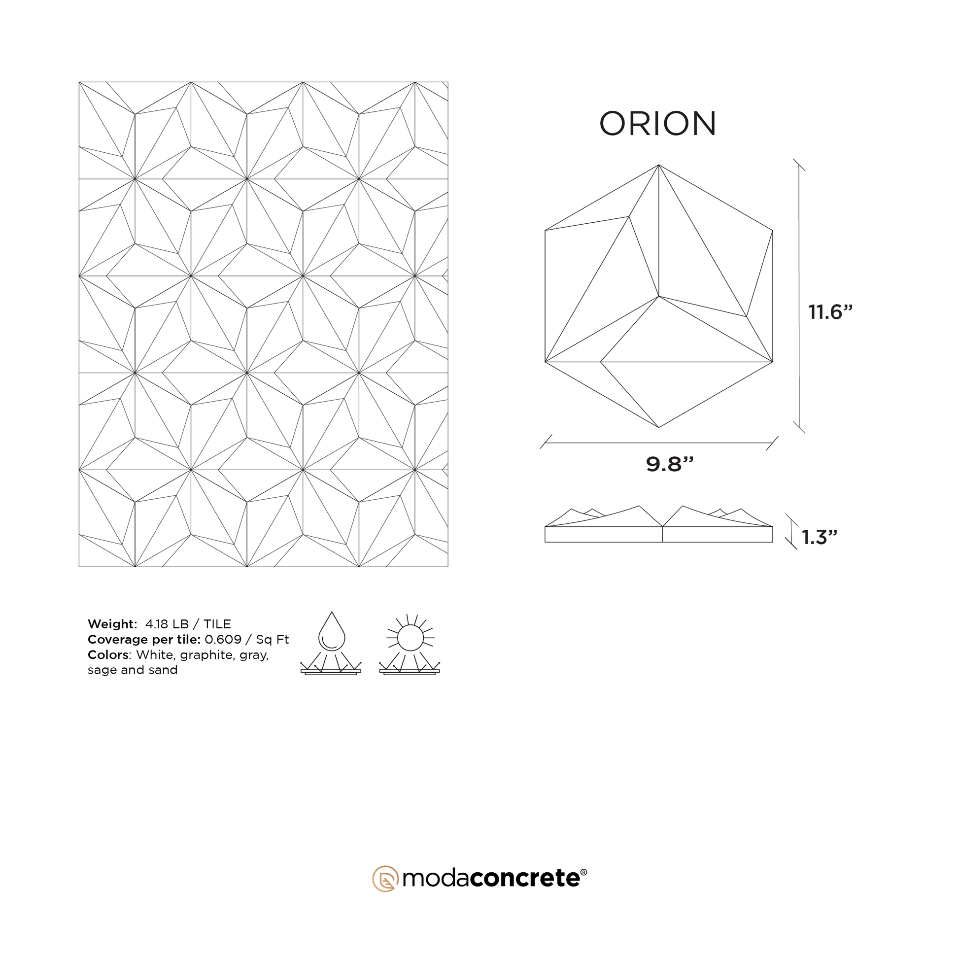 ORION Concrete Wall Tile by ModaConcrete - Direct source for architectural and precast concrete