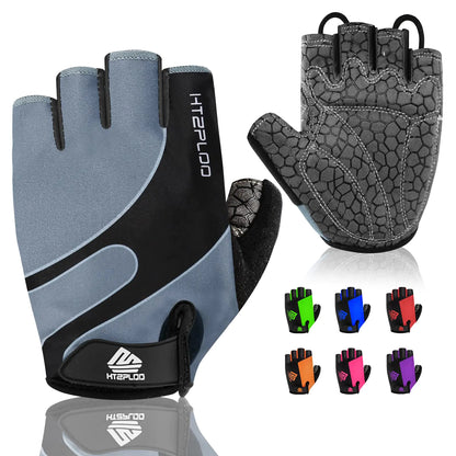 Bike Gloves Cycling Gloves Biking Gloves Bicycle Gloves for Men Women with Anti-Slip Shock-Absorbing Pad,Light Weight Half Finger Gloves for Cycling Workout Training Outdoor Black&gray X-Large by Anti Spier