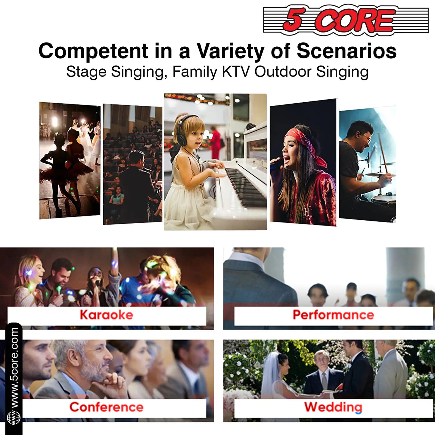 5Core XLR Microphone Dynamic Mic Karaoke Singing Studio Mics Handheld Microfono by Anti Spier