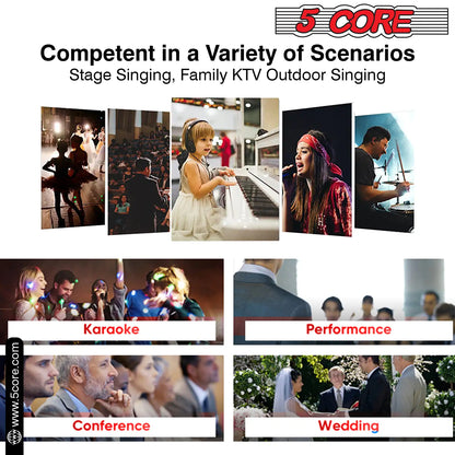 5Core XLR Microphone Dynamic Mic Karaoke Singing Studio Mics Handheld Microfono by Anti Spier