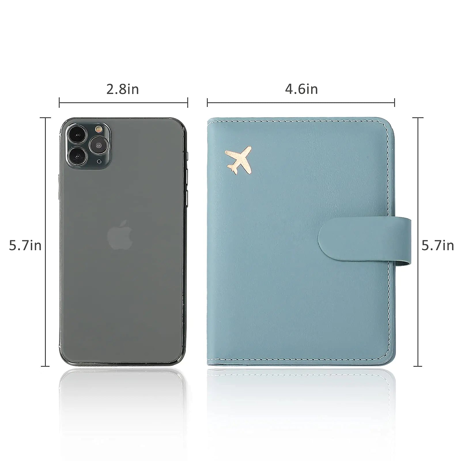 Melsbrinna Premium Leather Passport Holder Covers Case, Waterproof Rfid Blocking Travel Wallet Passport Holder with Pen Holder, Cute Passport Book for Women/Men Greyish green by Anti Spier
