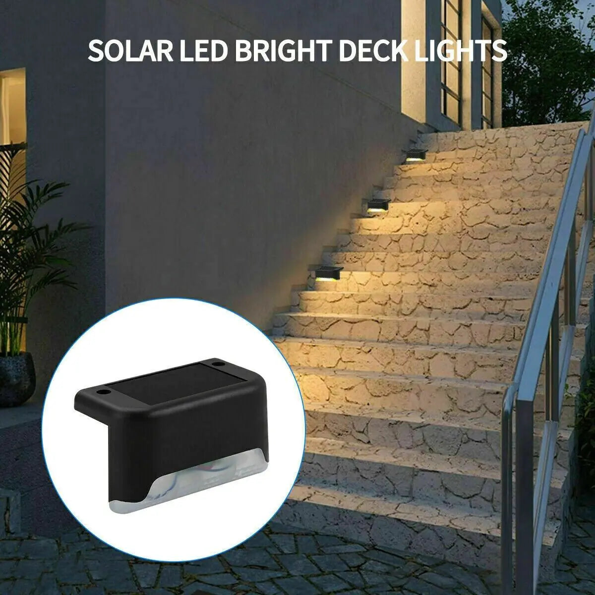 8 Pack New Solar Deck Lights Outdoor Waterproof LED Steps Lamps For Stairs Fence by Anti Spier