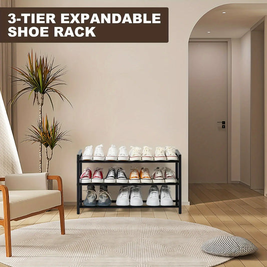Expandable 3-Tier Metal Shoe Rack by Anti Spier