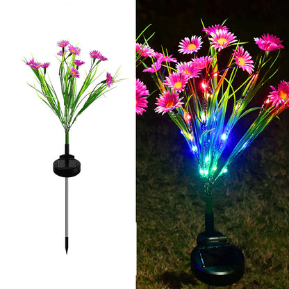 Solar Garden Lights LED Flower Stake Lamp Outdoor Yard Waterproof Patio Decor by Anti Spier