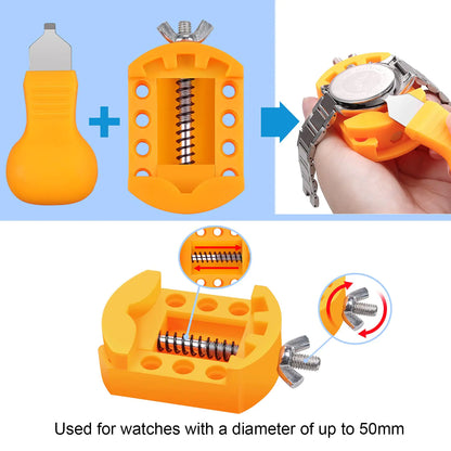 JOREST Watch Battery Replacement Kit, Watch Repair Screwdriver, Watch Band Replacement tool, Watch Wrench Back Remover, Watch Case Opener, Watch Back Remover Holder, Spring bar, Tweezers by Anti Spier