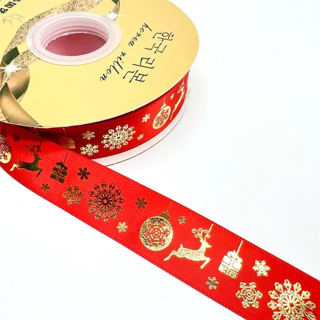 Ribbon Printed Christmas Design Decoration Gift Packing by Anti Spier