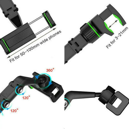 360° Car Rearview Mirror Rotation Adjustable Phone Holder Mount Multifunction by Anti Spier