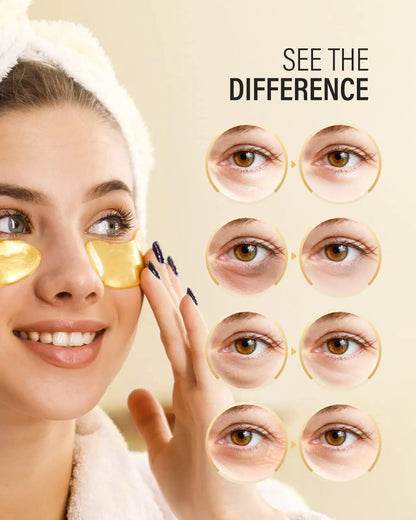 24k Gold Under Eye Patches (50 Pairs), eye mask, Collagen Skin Care Products, Eye Patches for Puffy Eyes, eye masks for dark circles and puffiness 1 Count (Pack of 50) by Anti Spier