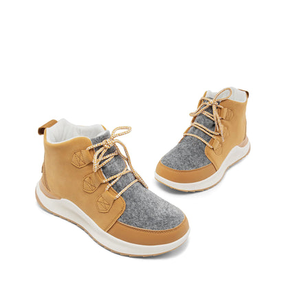 DREAM PAIRS Ankle Winter Boots for Women Waterproof Lace Up Anti-Slip Warm Snow Booties Fashion Sneaker Boots 5 Chestnut/Grey by Anti Spier