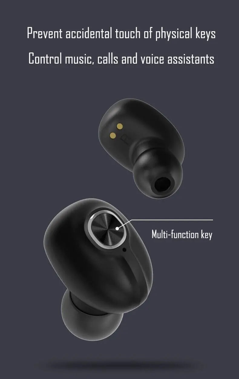 TWS Bluetooth Earbuds Waterproof Bluetooth 5.1 Headset Noise Cancelling Wireless by Anti Spier