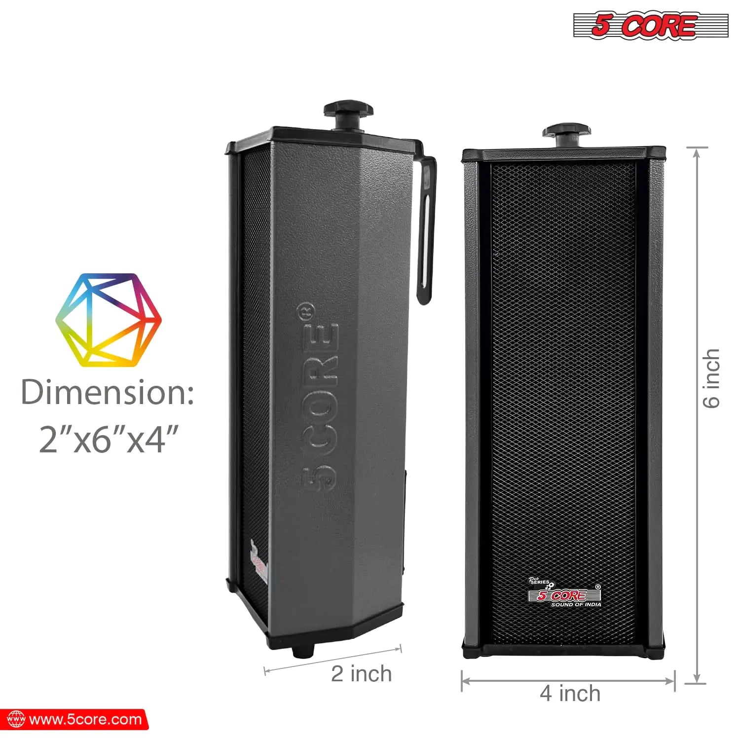 5Core Outdoor Speakers Stereo In Wall 100W Peak Passive Home Audio System by Anti Spier