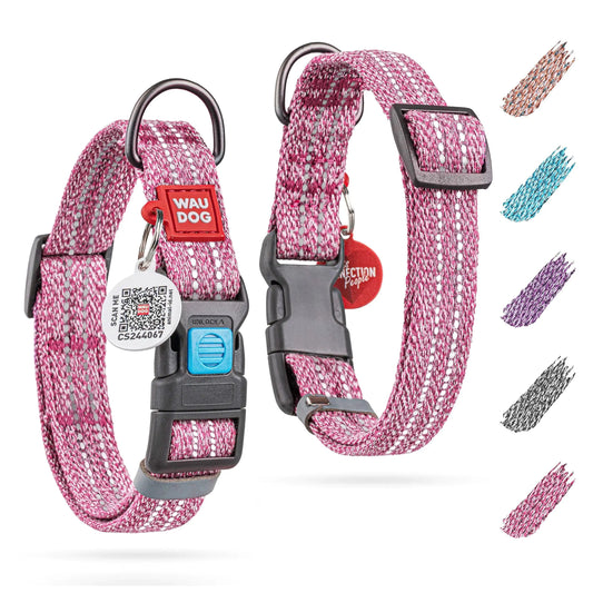 Reflective Cotton Dog Collar Eco Friendly Alt to Nylon Collar 10 16 in Neck x by Anti Spier