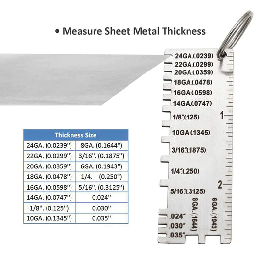 2PCS Thickness Gage Sheet Metal Gauge Measuring Tool Wire Gauge Stainless Steel by Anti Spier