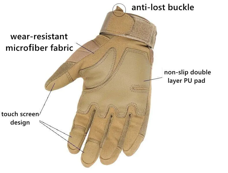 Tactical Motorcycle Motocross Full Finger Gloves Motorbike Riding Racing Mittens by Anti Spier