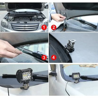 2PCS Pillar Hood Led Work Light Bar Mount Bracket Clamp Holder Offroad Universal by Anti Spier