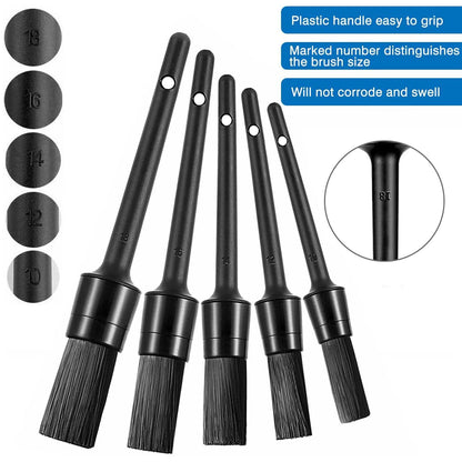 5PC Car Detailing Brush Kit Boar Hair Vehicle Auto Interior For Wheel Clean Sets by Anti Spier