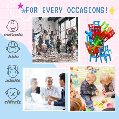 Chairs Stacking Puzzle Game (Set of 18) by Anti Spier