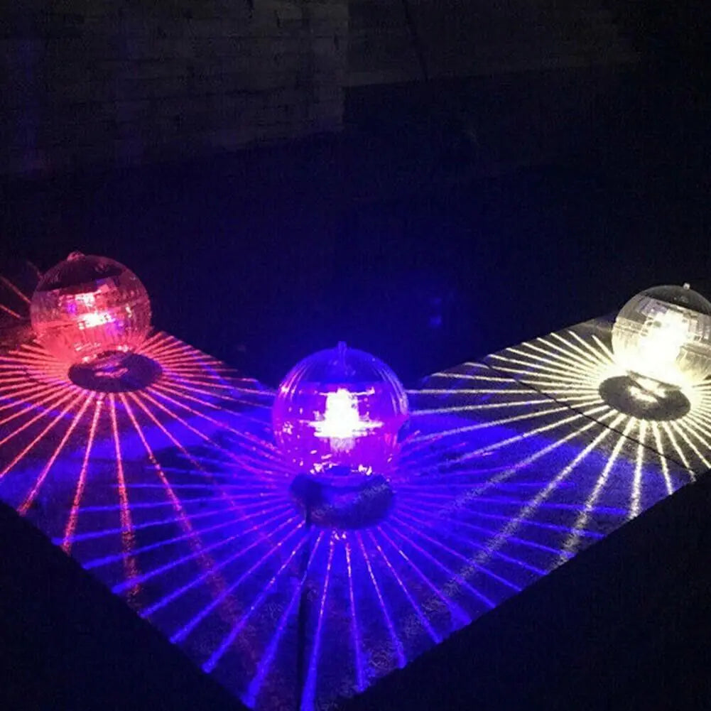 Outdoor Solar LED Floating Light Garden Pond Pool Lamp Rotating RGB Color Change by Anti Spier