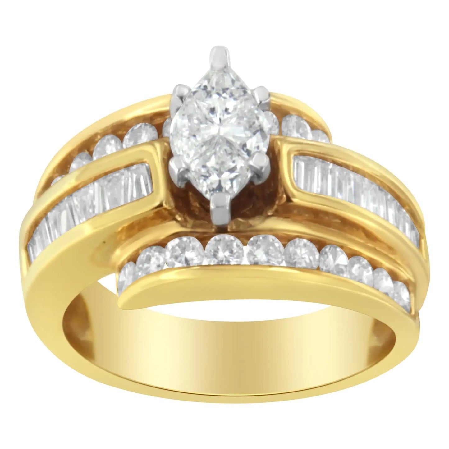14KT Two-Toned Diamond Cocktail Ring (1 1/3 cttw, H-I Color, SI1-SI2 Clarity) by Anti Spier