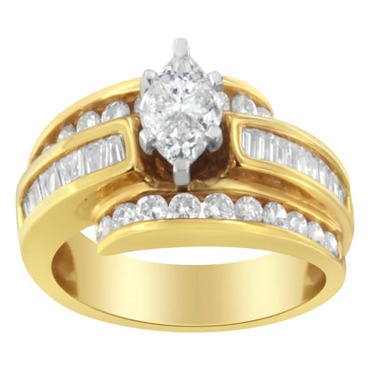 14KT Two-Toned Diamond Cocktail Ring (1 1/3 cttw, H-I Color, SI1-SI2 Clarity) by Anti Spier
