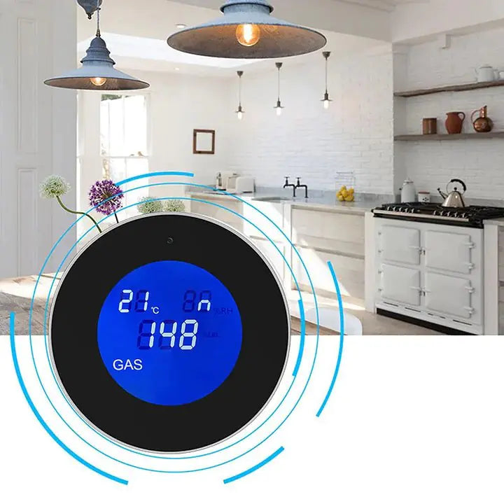 Wi-Fi Smart Natural Gas Detector - Digital LCD Temperature Display Gas Sensor for Home Kitchen by Anti Spier