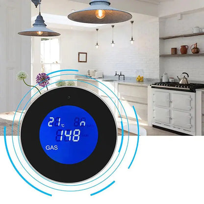 Wi-Fi Smart Natural Gas Detector - Digital LCD Temperature Display Gas Sensor for Home Kitchen by Anti Spier