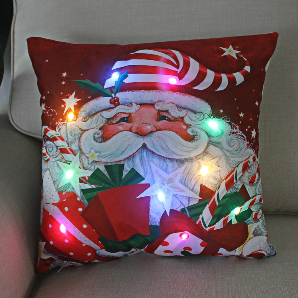 Super Soft Plush Christmas LED Lantern Pillowcase by Anti Spier
