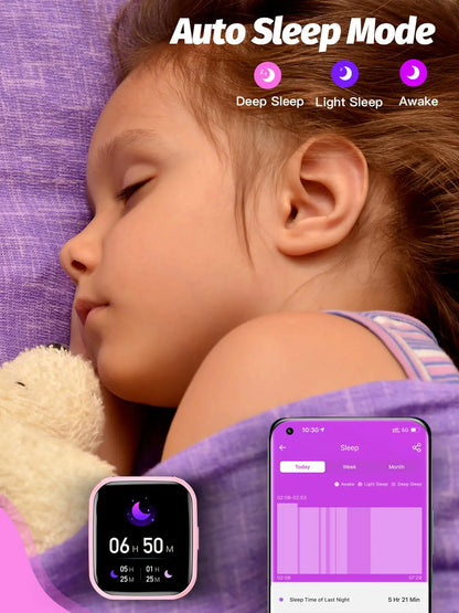 Kids Smart Watch Girls Boys, Smart Watch for Kids Game Smart Watch Gifts for 4-16 Years Old with Sleep Mode 20 Sports Modes 5 Games Pedometer Birthday Gift for Boys Girls (Pink) Pink by Anti Spier
