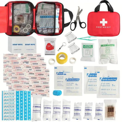 173pcs Large First Aid Kit: Portable Bag For Outdoor Hunting, Hiking, Camping And More - Including Emergency Supplies! by Anti Spier