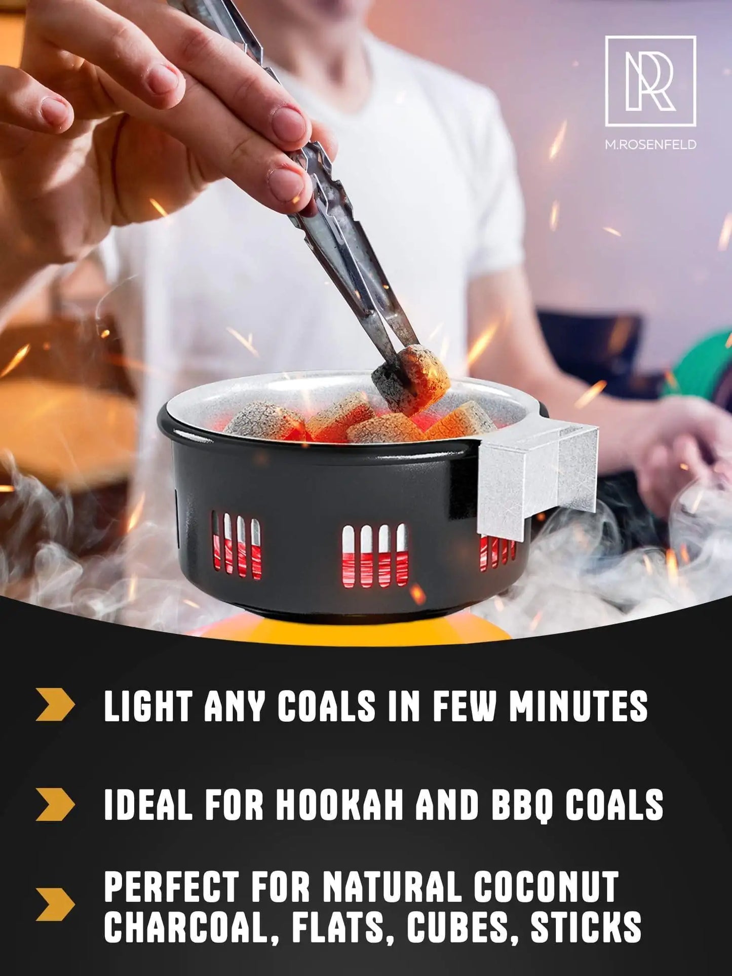 Premium Hookah Coal Burner Yellow Burner for Hookah 450W Fire Tower Stove by Anti Spier