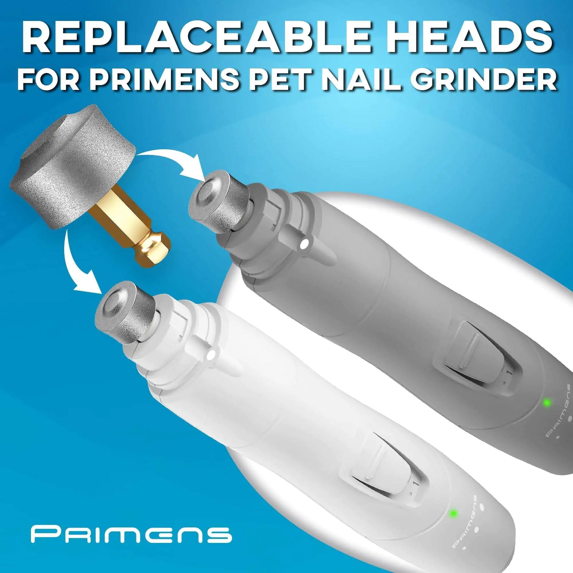 Primens Professional Dog Nail Grinder Replacement Head Pack of 3 Bits Tip by Anti Spier