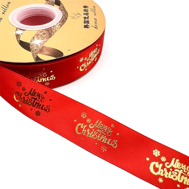 Ribbon Printed Christmas Design Decoration Gift Packing by Anti Spier