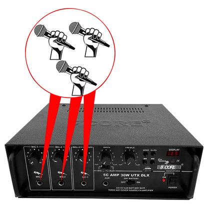 5Core Amplifier Home Audio Stereo Receiver PA Speaker Microphone Surround Sound Amp by Anti Spier